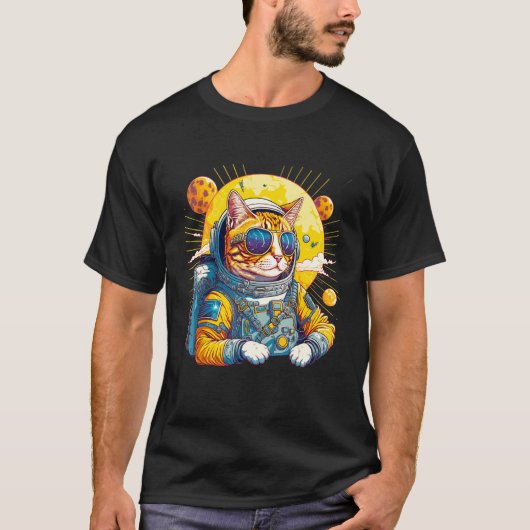 Astronaut Cat Space Cat Spaceman T-shirt (Voorkant)