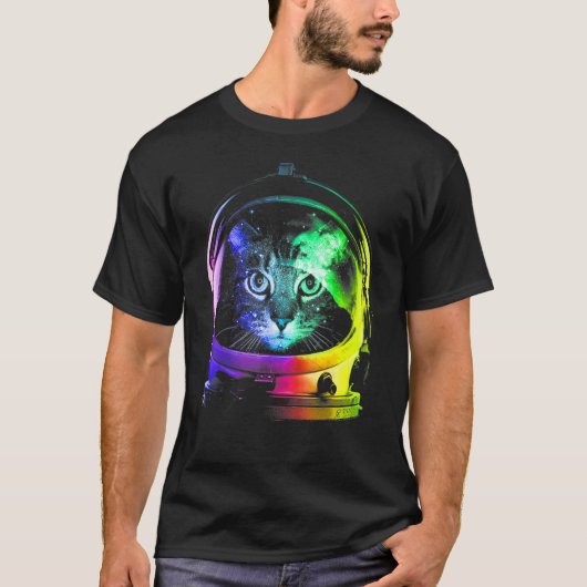 Astronaut Cat Space Cat voor mannen Kinder T-shirt (Voorkant)