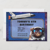 Astronaut Cat Space Uitnodiging (Voorkant)