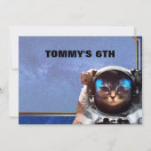 Astronaut Cat Space Uitnodiging (Achterkant)