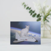 Astronaut Cat (Spirit) op Space Shuttle Briefkaart (Staand voorkant)