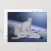 Astronaut Cat (Spirit) op Space Shuttle Briefkaart (Voorkant / Achterkant)