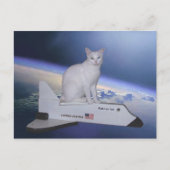 Astronaut Cat (Spirit) op Space Shuttle Briefkaart (Voorkant)