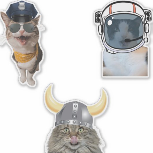 Astronaut Cat Sticker (Voorkant)
