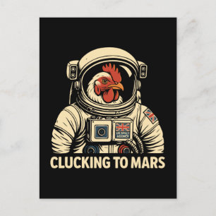 Astronaut Chicken Space Voyage Feestdagenkaart
