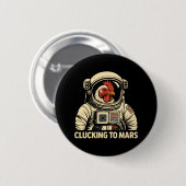 Astronaut Chicken Space Voyage Ronde Button 5,7 Cm (Voorkant /achterkant)