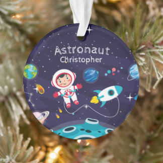 Astronaut child on the moon, monogrammed name