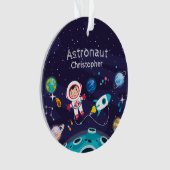 Astronaut child on the moon, monogrammed name (devant)