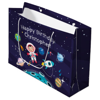 Astronaut child on the moon, monogrammed name Groot Cadeauzakje