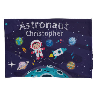 Astronaut child on the moon monogrammed name Thro Kussensloop