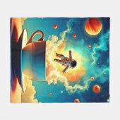 Astronaut Coffee Dream Fleece Deken (Voorkant (Horizontaal))