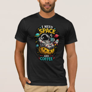 Astronaut Coffee Liefhebber Ruimte Humor T-Shirt O