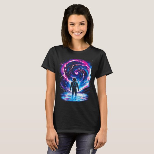 Astronaut Cosmic Outer Space Galaxy Science  T-shirt (Voorkant volledig)