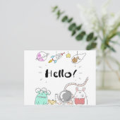 Astronaut Cosmonaut rocket/raket Postcard Briefkaart (Staand voorkant)