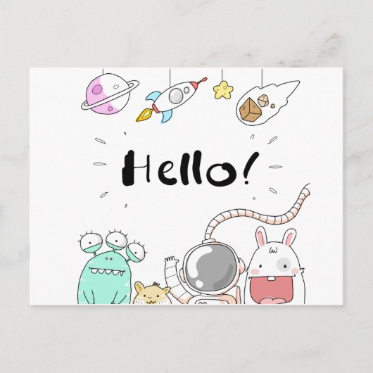 Astronaut Cosmonaut rocket/raket Postcard Briefkaart (Voorkant)