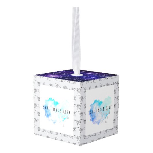 Astronaut Cube Ornament (Achter hoekig)