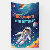 Astronaut Deep Space Sky Planets Photo Birthday Spandoek (Verticaal)