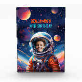 Astronaut Deep Space Sky Planets Photo Gift  Fotoblokken (Voorkant)