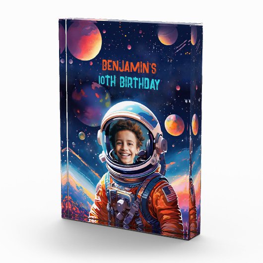 Astronaut Deep Space Sky Planets Photo Gift  Fotoblokken (Rechts)