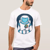 Astronaut die snoep houdt met sterrenstelsel en un t-shirt (Voorkant)