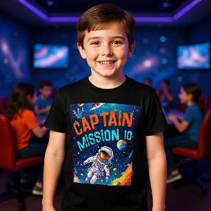 Astronaut Diepe Ruimte Planeten Verjaardag Jongen Tri-Blend Shirt
