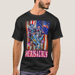 Astronaut dinosaur 4 juli jongens Man Amerisauru T-shirt