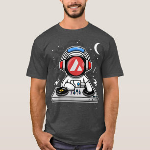 Astronaut DJ Avalanche AVAX Coin to the Moon Crypt T-shirt