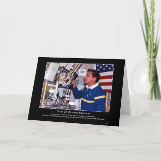 Astronaut Donald Thomas aan boord van de Spacelab- Kaart