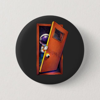 Astronaut Doorway   Ronde Button 5,7 Cm