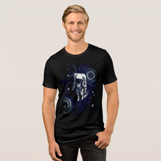 Astronaut Dreams: Galactische reis Tri-Blend Shirt (Voorkant volledig)