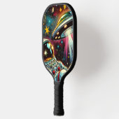Astronaut Drijvend in de ruimte met een UFO Ai Art Pickleball Paddle (Links)