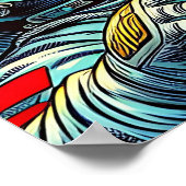 Astronaut Drijvend in de ruimte met een UFO Ai Art Poster (Hoek)