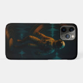 Astronaut drijvend in Glitchwave Sound Art Case-Mate iPhone Case (Achterkant (horizontaal))