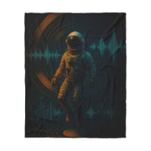 Astronaut drijvend in Glitchwave Sound Art