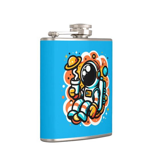 Astronaut Drink koffie - cafeïne in de ruimte Heupfles (Rechts)