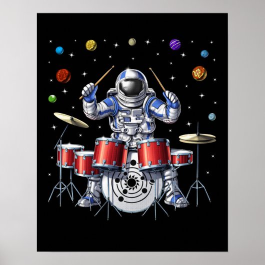 Astronaut Drummer Poster (Voorkant)