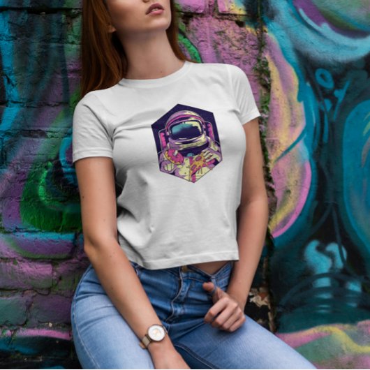 Astronaut Eating Donut and Pizza T-shirt