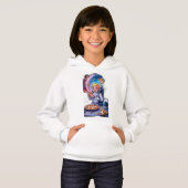 Astronaut eet pizza in de ruimte. (Voorkant volledig)