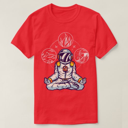 Astronaut Elemental Space Meditation I Elements As T-shirt (Design voorkant)