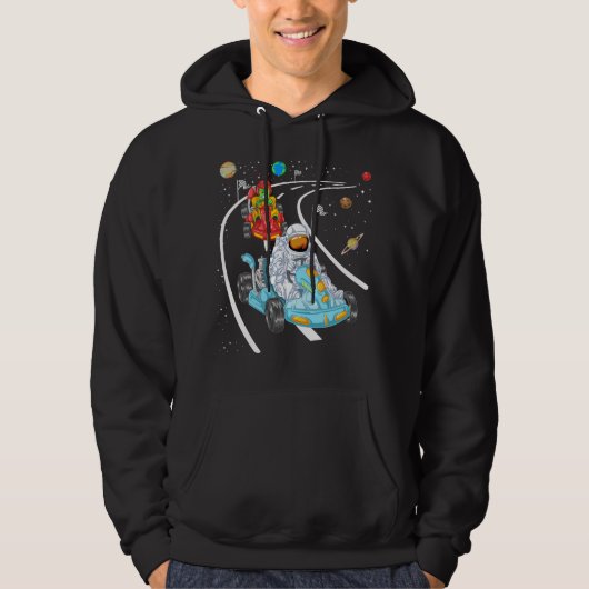 Astronaut en alien Gokart Hoodie (Voorkant)