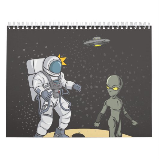 Astronaut en alien kalender (Hoes)