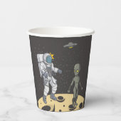 Astronaut en alien    papieren bekers (Achterkant)