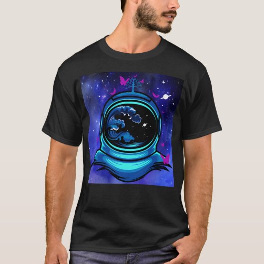 Astronaut en botervliegen t-shirt (Voorkant)