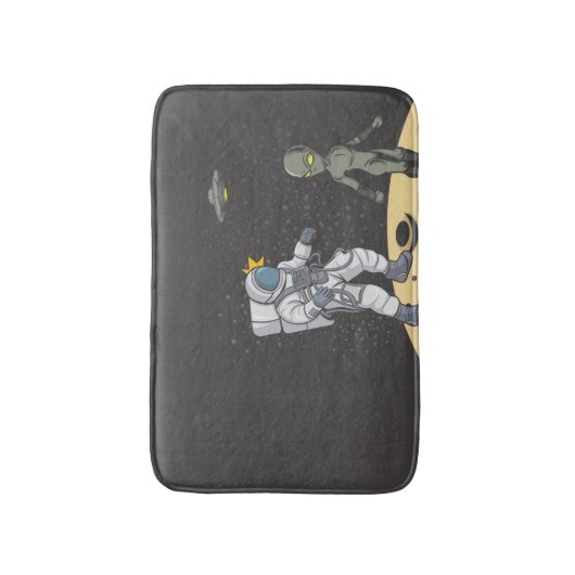 Astronaut en buitenaards badmat (Voorkant Verticaal)