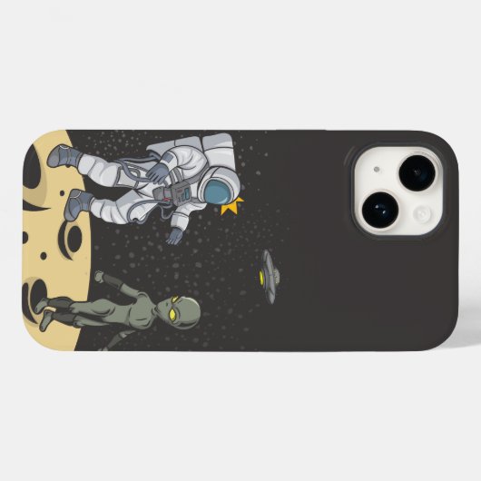 Astronaut en buitenaards Case-Mate iPhone case (Achterkant (horizontaal))