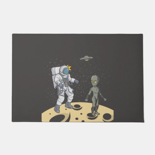 Astronaut en buitenaards deurmat (Voorkant)