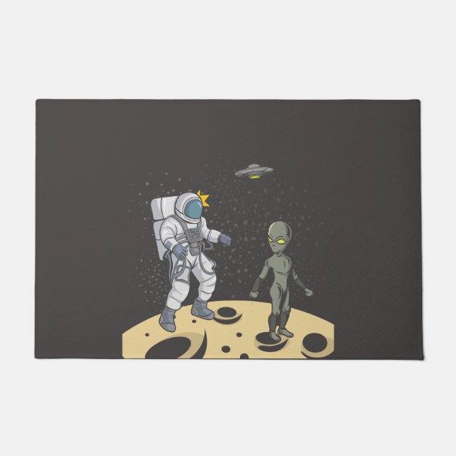 Astronaut en buitenaards deurmat (Voorkant)