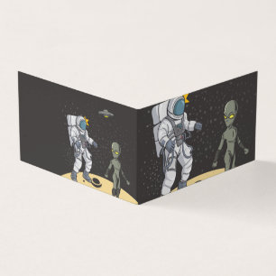 Astronaut en buitenaards kaart