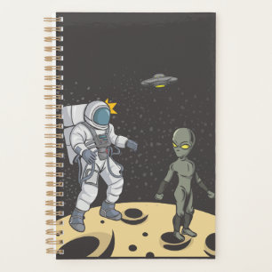 Astronaut en buitenaards planner