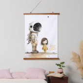 Astronaut en meisje hangend wandkleed (Slaapkamer)